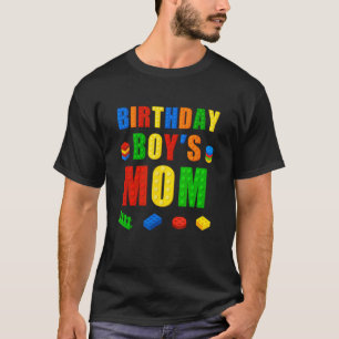 Master Builder Mom Birthday Boy Building Bricks Bl T-Shirt