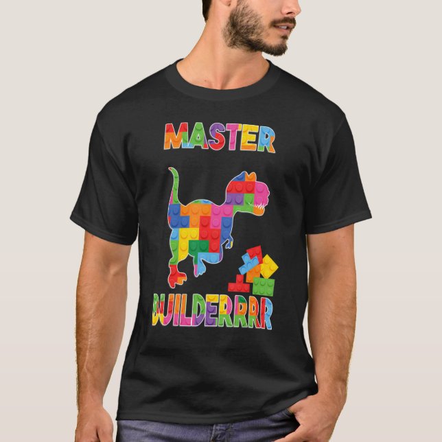 Master Builder Rex Building Block For Kids Men And T-Shirt (Front)