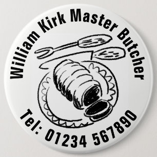 Master Butcher 6 Inch Round Button