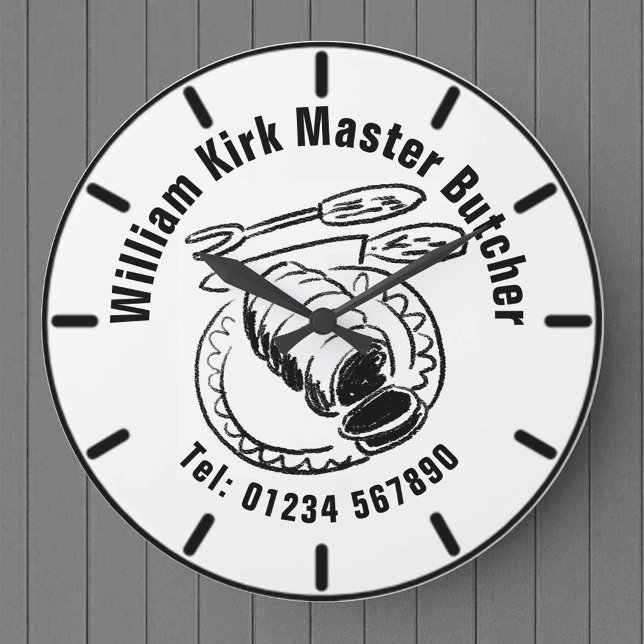 Master Butcher Cartoon. Large Clock (Creator Uploaded)