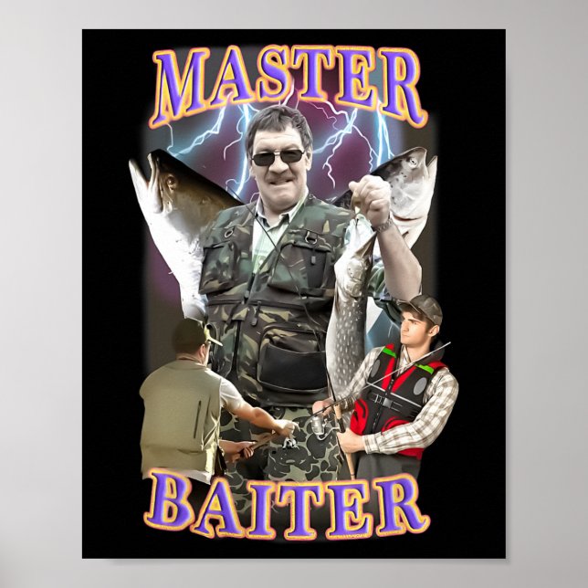 Master Byiter Vintage B Fishing Funny Angler  Poster (Front)