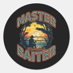 Master Byiter Worldwide Fishing Enthusiast Classic Round Sticker