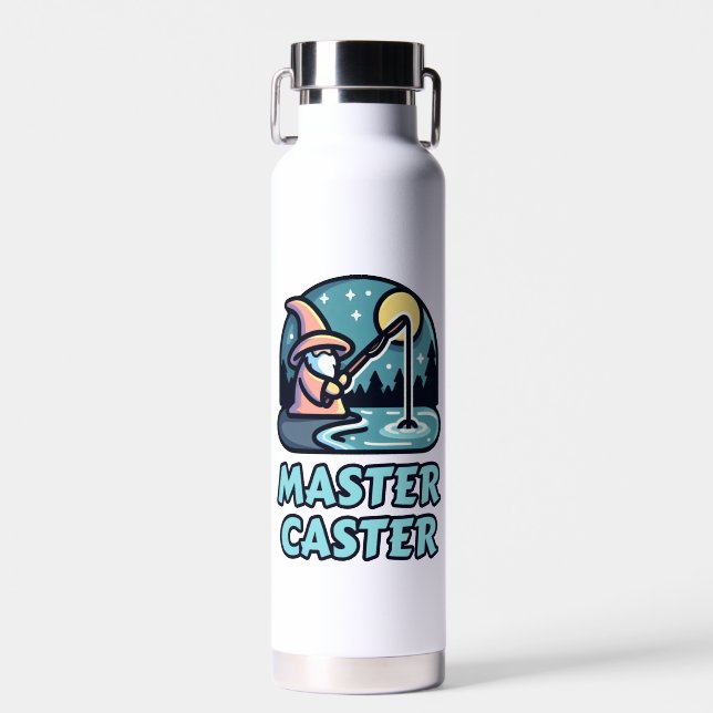 Master Caster Fantasy Fishing Water Bottle (Front)
