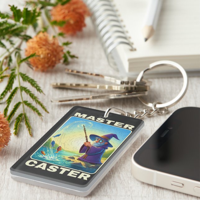 Master Caster - Magic Fishing Wizard Keychain (Front Right)