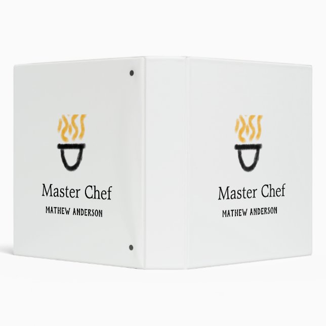 Master chef add name black pan yellow fire fume co binder (Background)