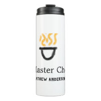 Master chef add name black pan yellow fire fume co