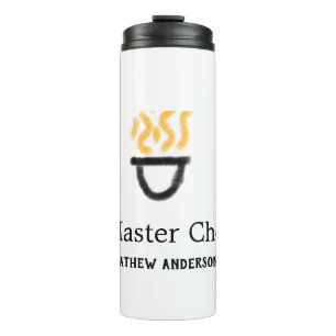 Master chef add name black pan yellow fire fume co thermal tumbler