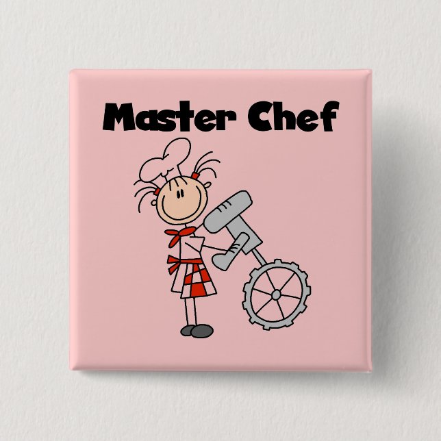 Master Chef - Female 2 Inch Square Button (Front)
