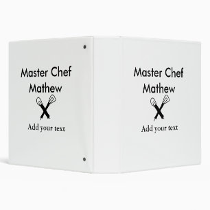 Master chef kitchen bakery cook add text name cutl binder