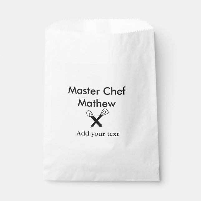 Master chef kitchen bakery cook add text name cutl favour bag (Front)