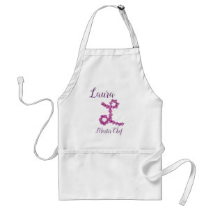 Master Chef Pink Flower Letter L Floral Monogram Standard Apron