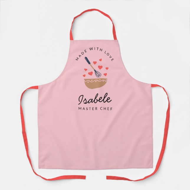 Master Chef Woman's Pink Family Matching Apron (Front)