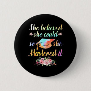 Master Degree Art For Men Women Academic Degree Di 2 Inch Round Button