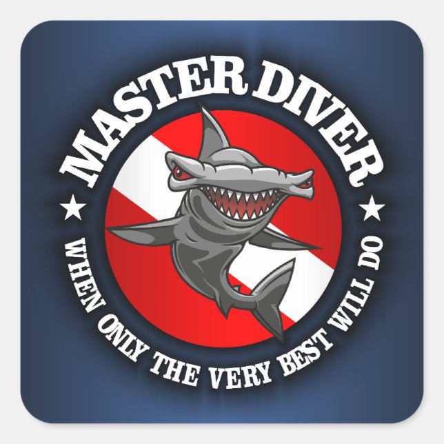 Master Diver (Hammerhead) Square Sticker (Front)