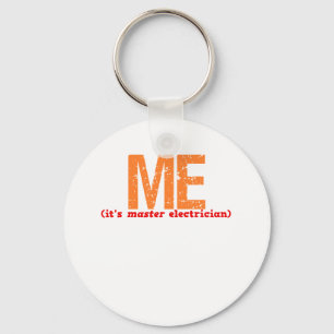 Master Electrician Description Keychain