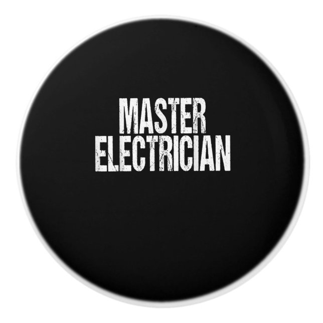 Master Electrician Event Equipment Setup Team Ceramic Knob (Front)