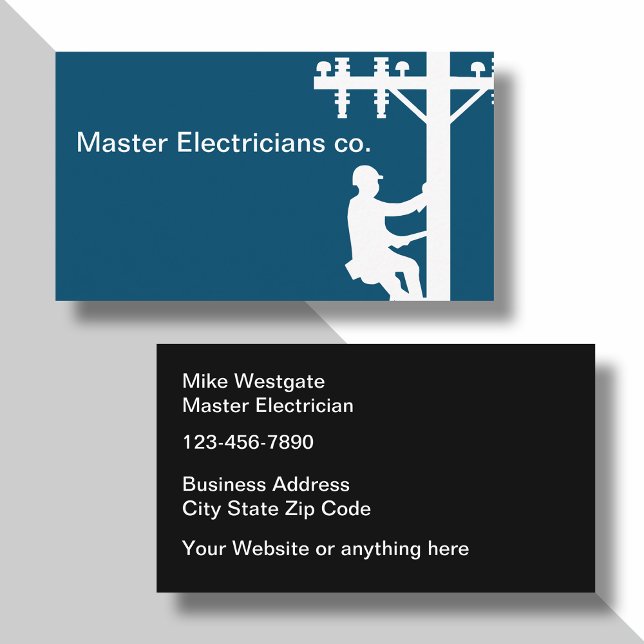 Master Electrician Service Double Side Business Card (Creator Uploaded)