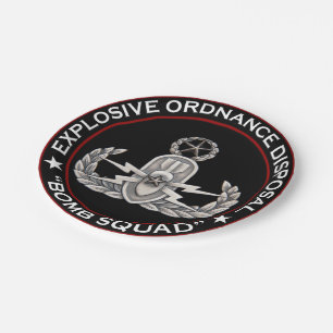 Master EOD Bomb Squad Paper Plate