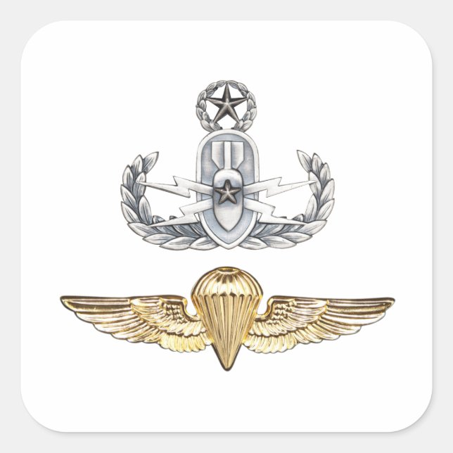 Master EOD Parachutist Square Sticker (Front)