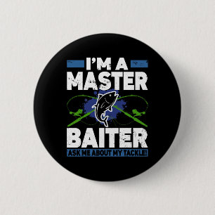 Master Iter Shirt Funny Fishing Fisherman Fish 2 Inch Round Button