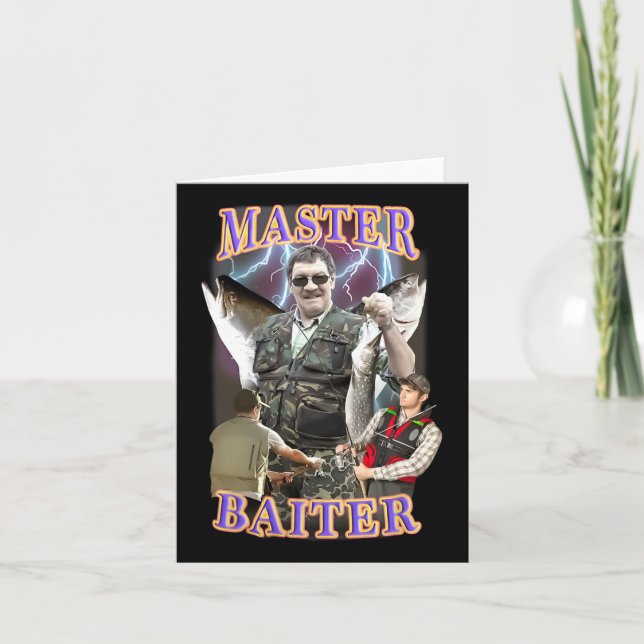 Master Iter Vintage B Fishing Funny Angler  Card (Front)