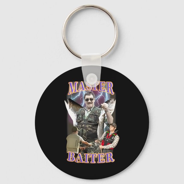 Master Iter Vintage B Fishing Funny Angler  Keychain (Front)