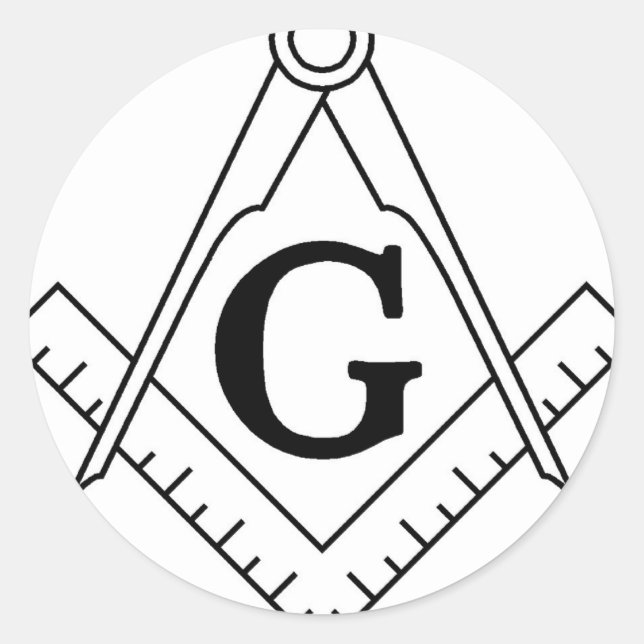 Master Mason Square and Compass Classic Round Sticker (Front)