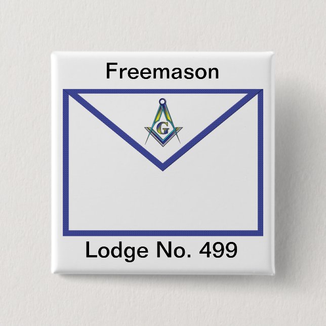 Master Masons Apron 2 Inch Square Button (Front)