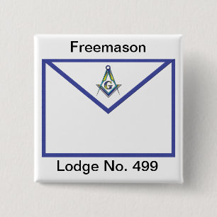 Master Masons Apron 2 Inch Square Button