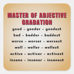 Master of adjective gradation square sticker