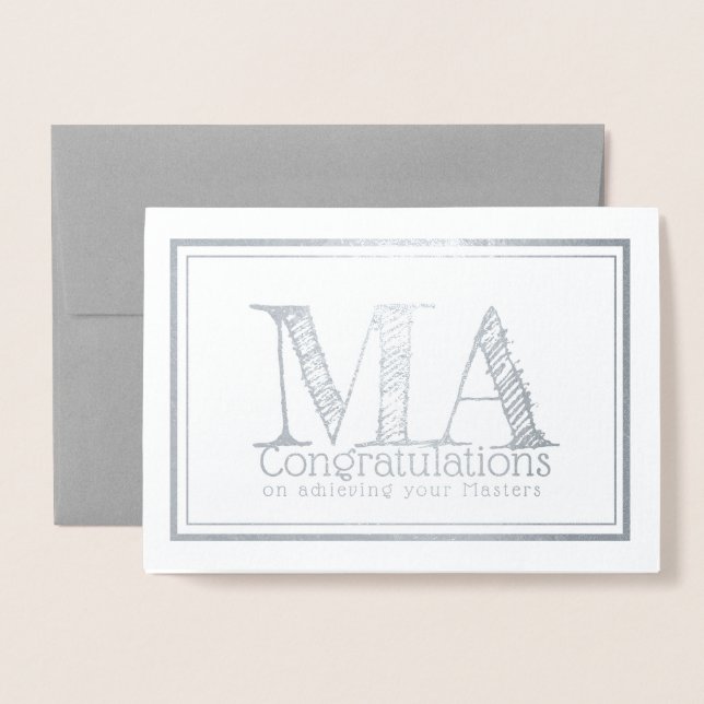 Master of Art - carte de félicitations argent (Devant avec enveloppe)