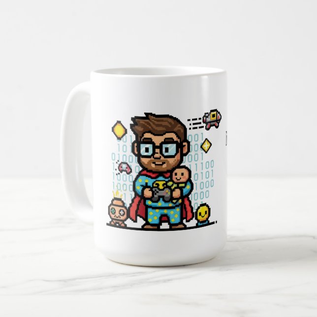 Master of Bytes & Bedtime Geek Dad Coffee Mug (Front Left)