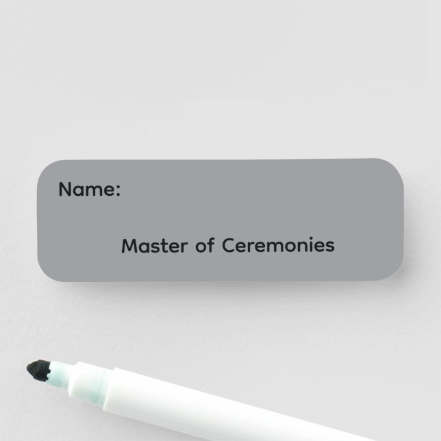 Master of Ceremonies Magnetic Button Name Tag (In Situ)