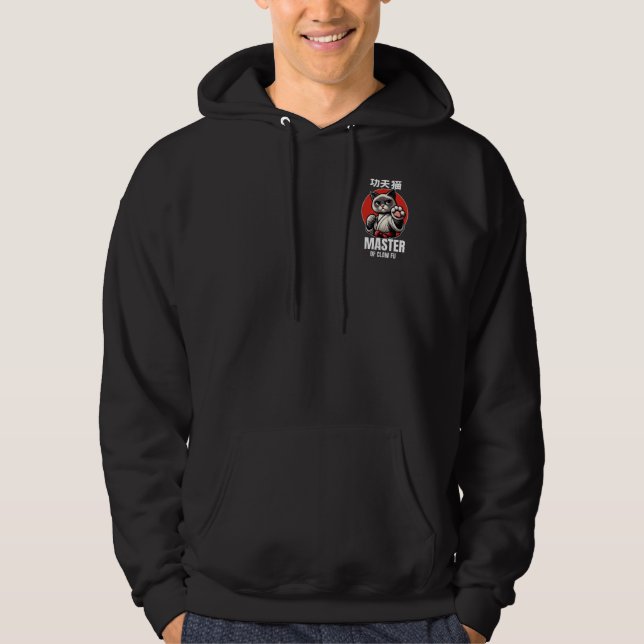 Master Of Clawfu - Kungfu Cat Design Hoodie (Front)