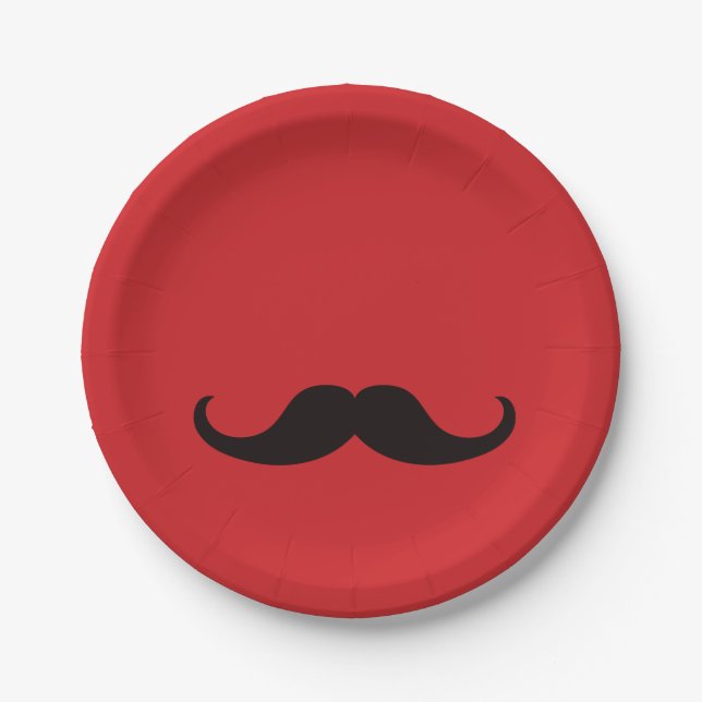 Master of Disguise Moustache | Paper Plate | Red (Front)