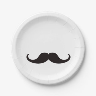 Master of Disguise Mustache   Paper Plate   White