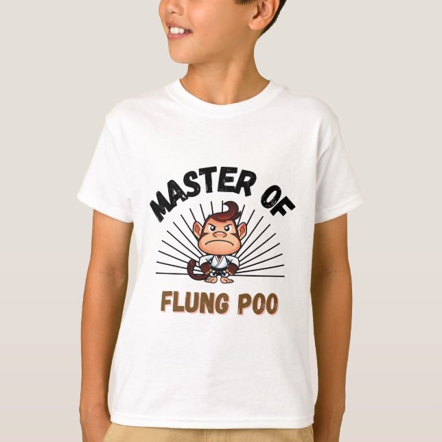 Master of Flung Poo Funny Martial Arts Pun T-Shirt (Front)