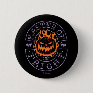 Master of Fright - Flaming Pumpkin Head 2 Inch Round Button