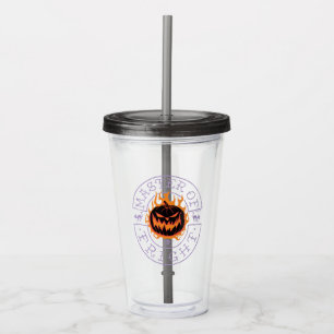 Master of Fright - Flaming Pumpkin Head Acrylic Tumbler