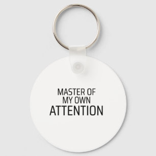Master Of My Own Attention Minimalist Typewriter  Keychain