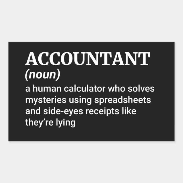 Master of Numbers – Accountant Definition Sticker (Front)
