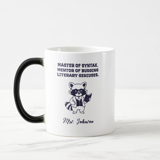 Master of Syntax Mentor Budding Literary Geniuses Magic Mug (Left)