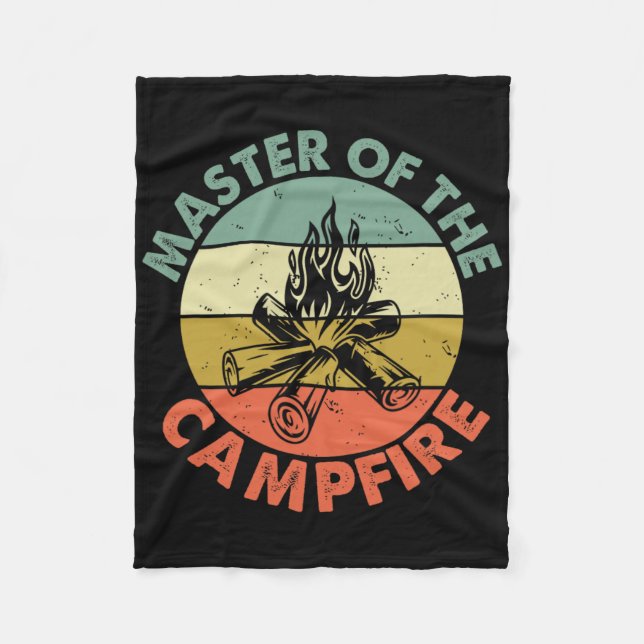 Master Of The Campfire Dad Camping Shirt Camping D Fleece Blanket (Front)
