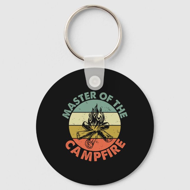Master Of The Campfire Dad Camping Shirt Camping D Keychain (Front)