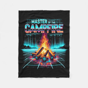 Master Of The Campfire Dad Men Camping Enthusiast Fleece Blanket