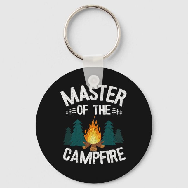 Master Of The Campfire Funny Camping Keychain (Front)