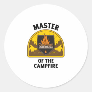Master of the campfire Retro vintage sunset Classic Round Sticker