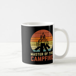 Master Of The Campfire Sunset Retro Bonfire Campin Coffee Mug