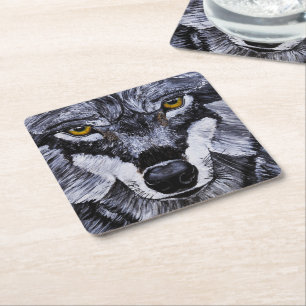 Master of the Wild Painting by Alfred Fox Square Paper Coaster
