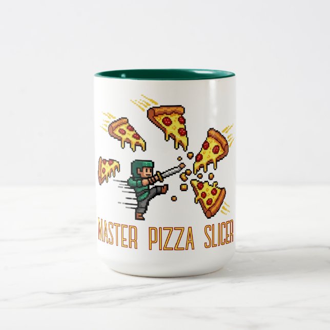 Master Pizza Slicer Two-Tone Coffee Mug (Center)
